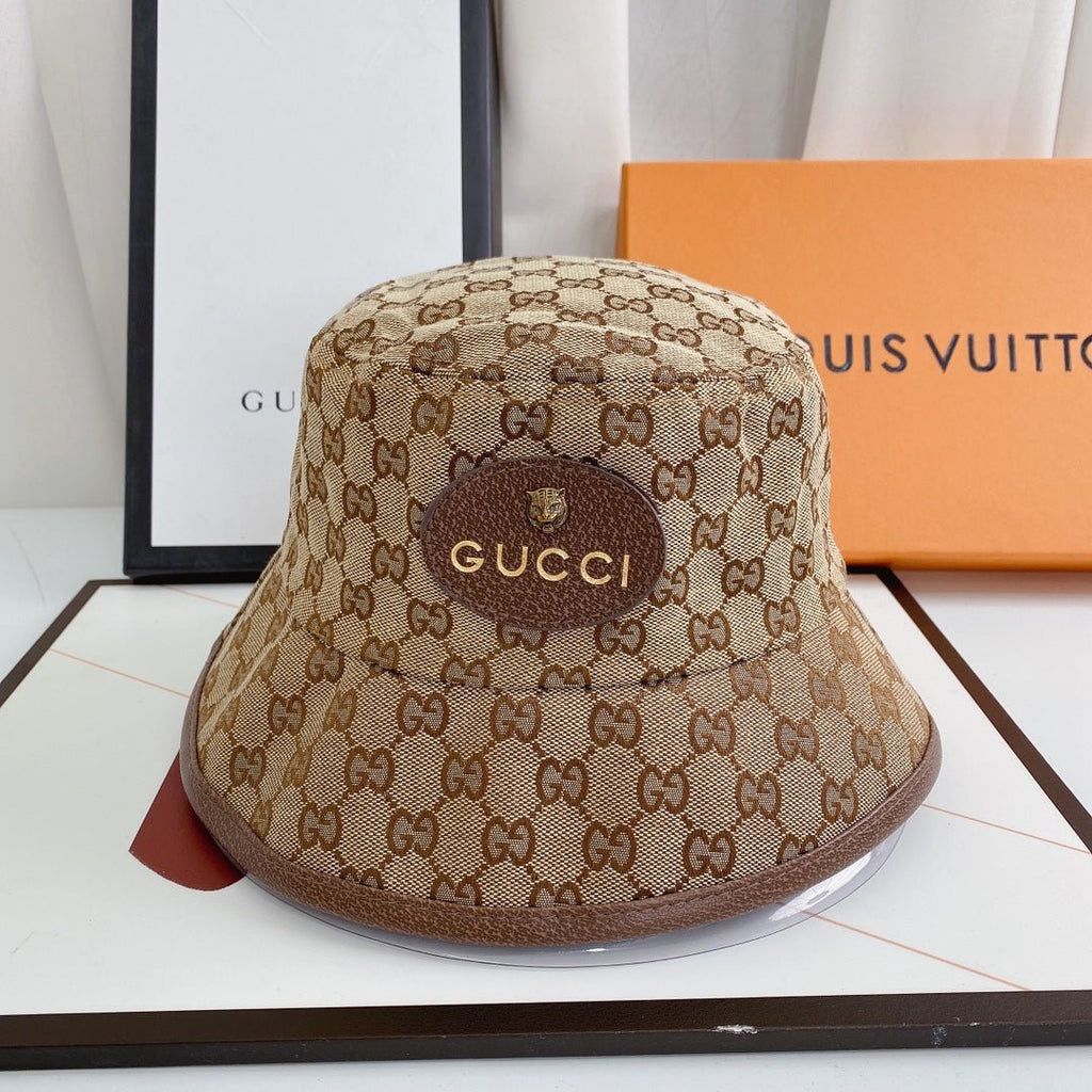 Gucci Tiger Head Embroidered Canvas Bucket Hat for Men & Women - Serene