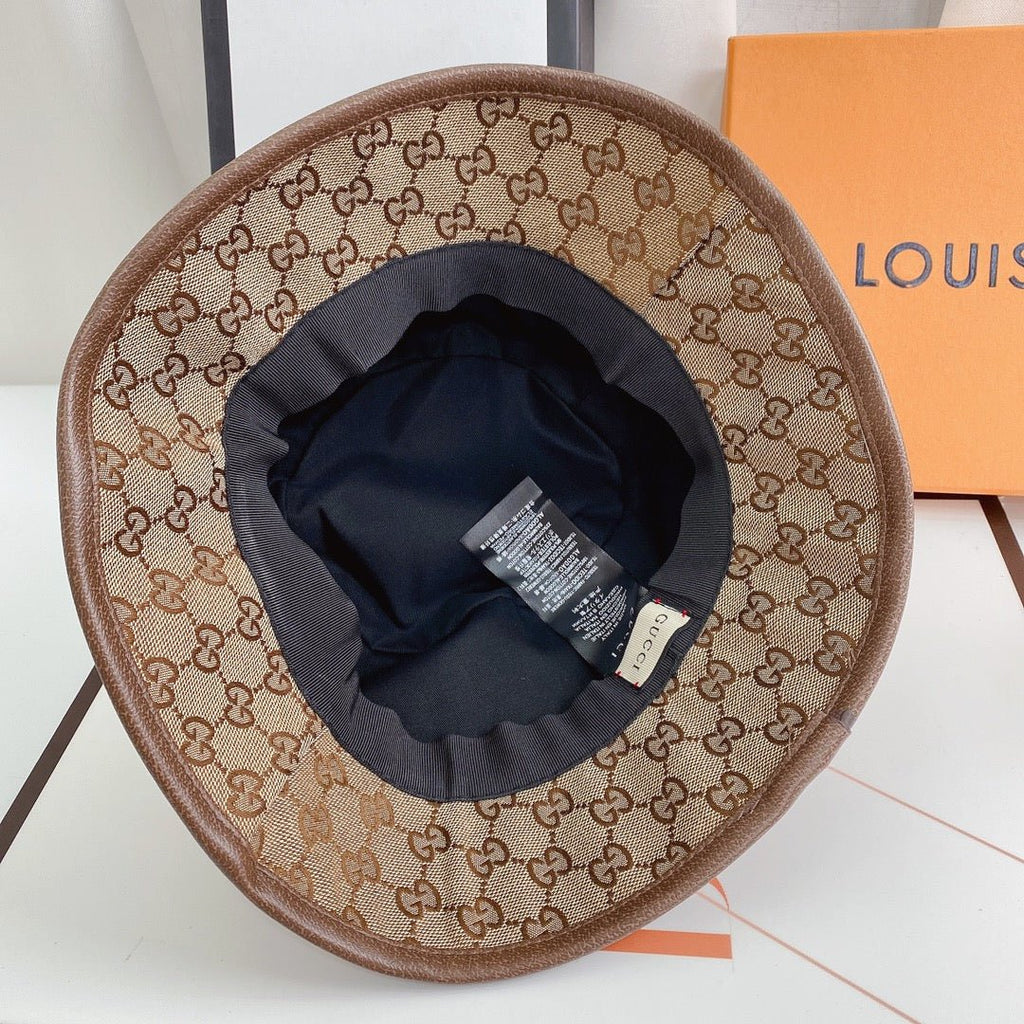Gucci Tiger Head Embroidered Canvas Bucket Hat for Men & Women - Serene