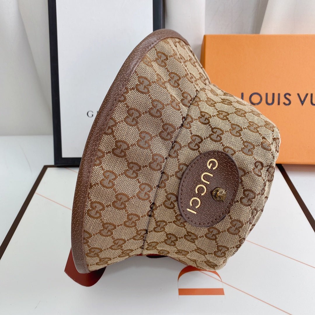 Gucci Tiger Head Embroidered Canvas Bucket Hat for Men & Women - Serene