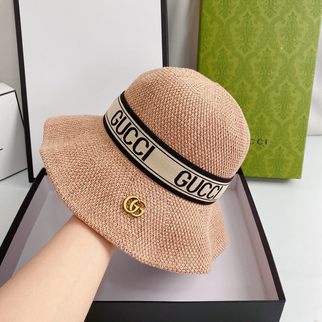 Gucci Wave Woven Ice Silk Hemp Bucket Hat for Men & Women | Luxury Designer Hat - Serene