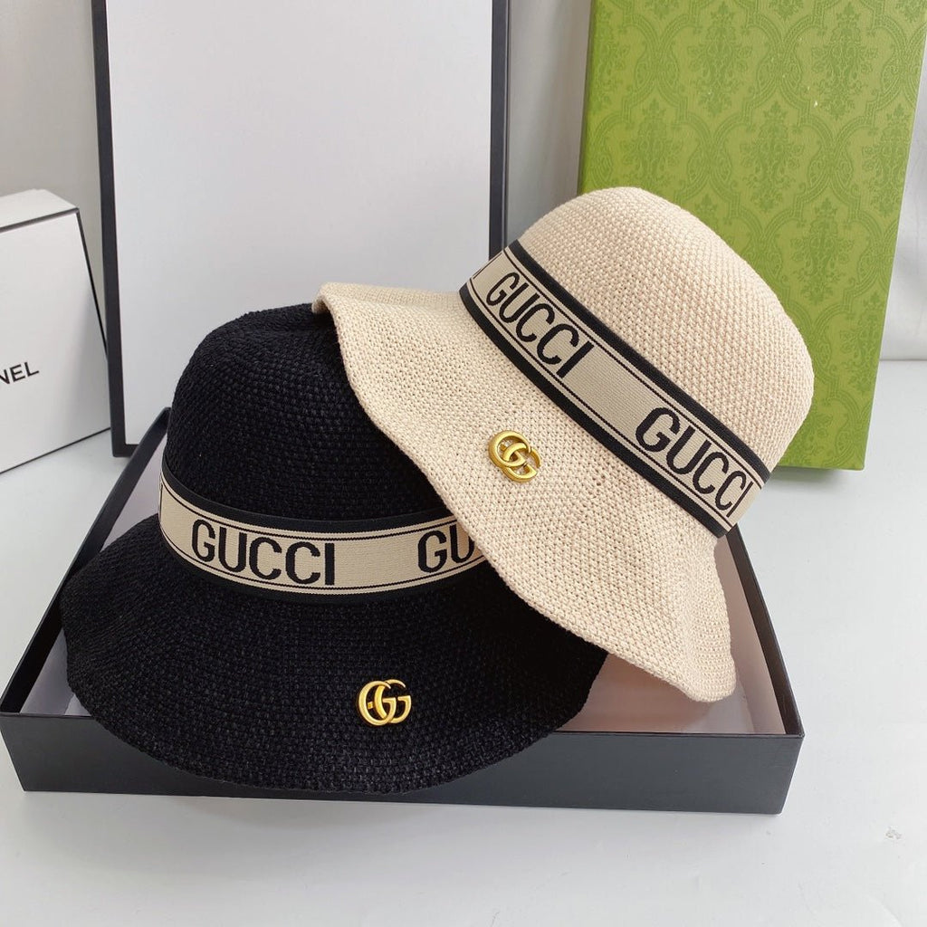Gucci Wave Woven Ice Silk Hemp Bucket Hat for Men & Women | Luxury Designer Hat - Serene