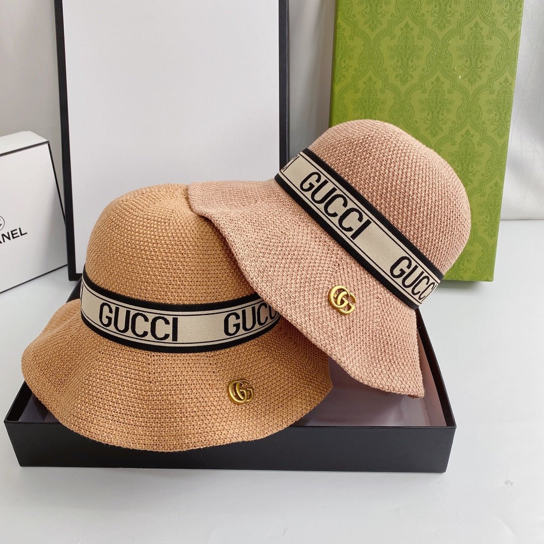 Gucci Wave Woven Ice Silk Hemp Bucket Hat for Men & Women | Luxury Designer Hat - Serene