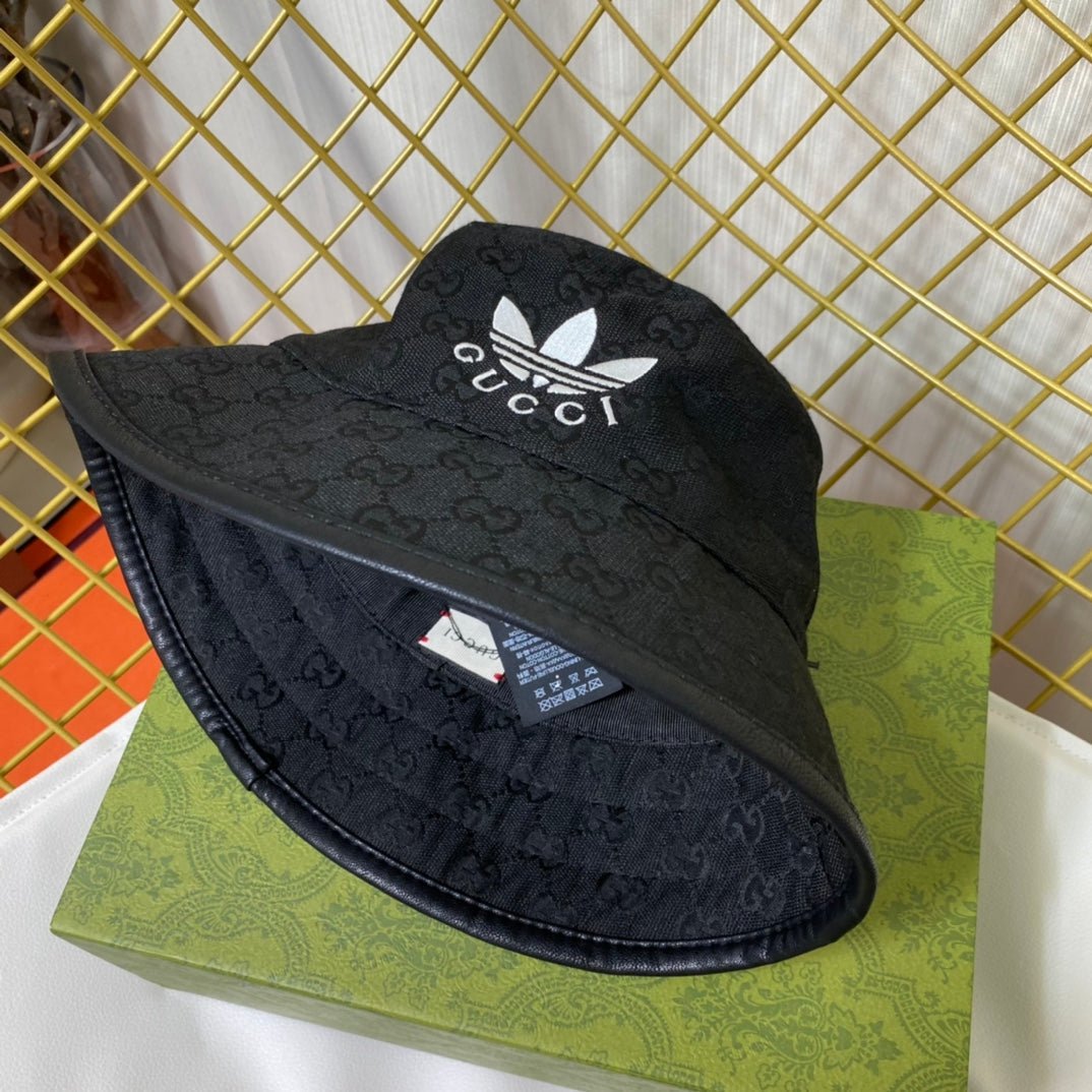Gucci x Adidas Joint Monogram Embroidered Bucket Hat - Serene
