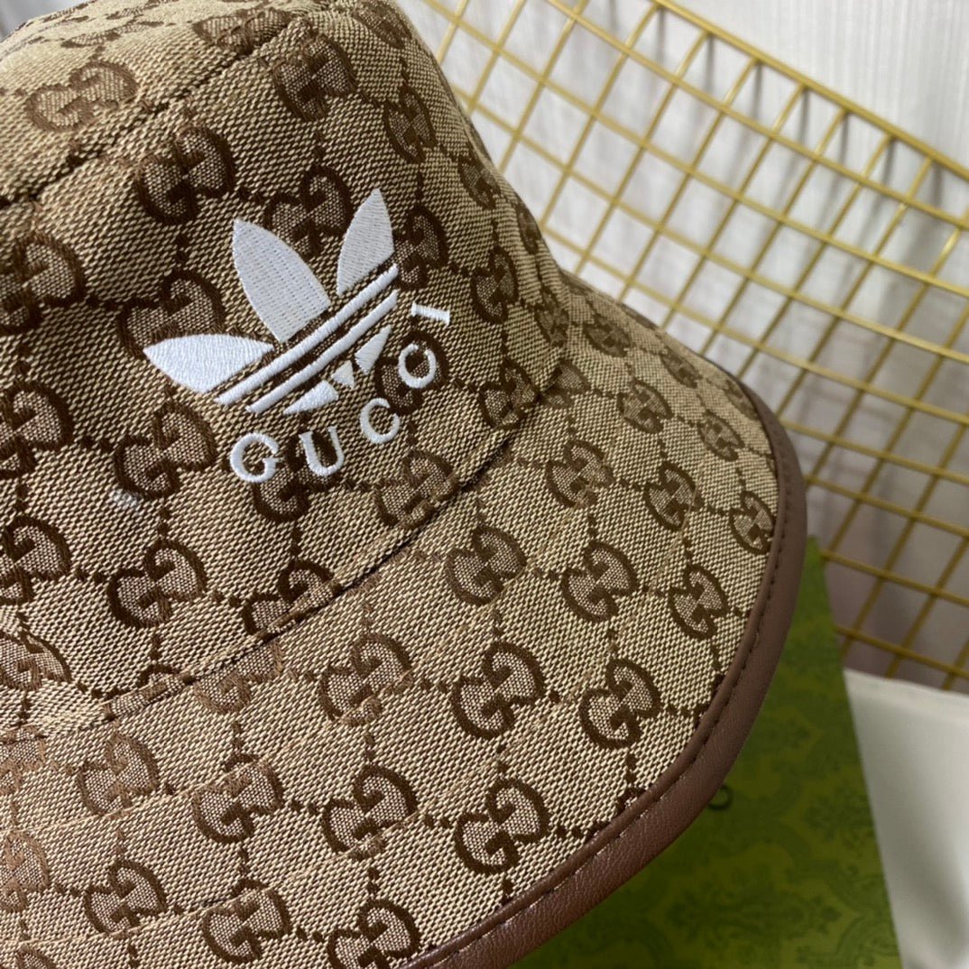 Gucci x Adidas Joint Monogram Embroidered Bucket Hat - Serene