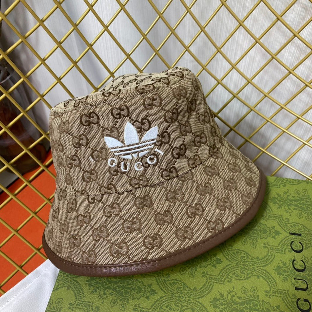 Gucci x Adidas Joint Monogram Embroidered Bucket Hat - Serene