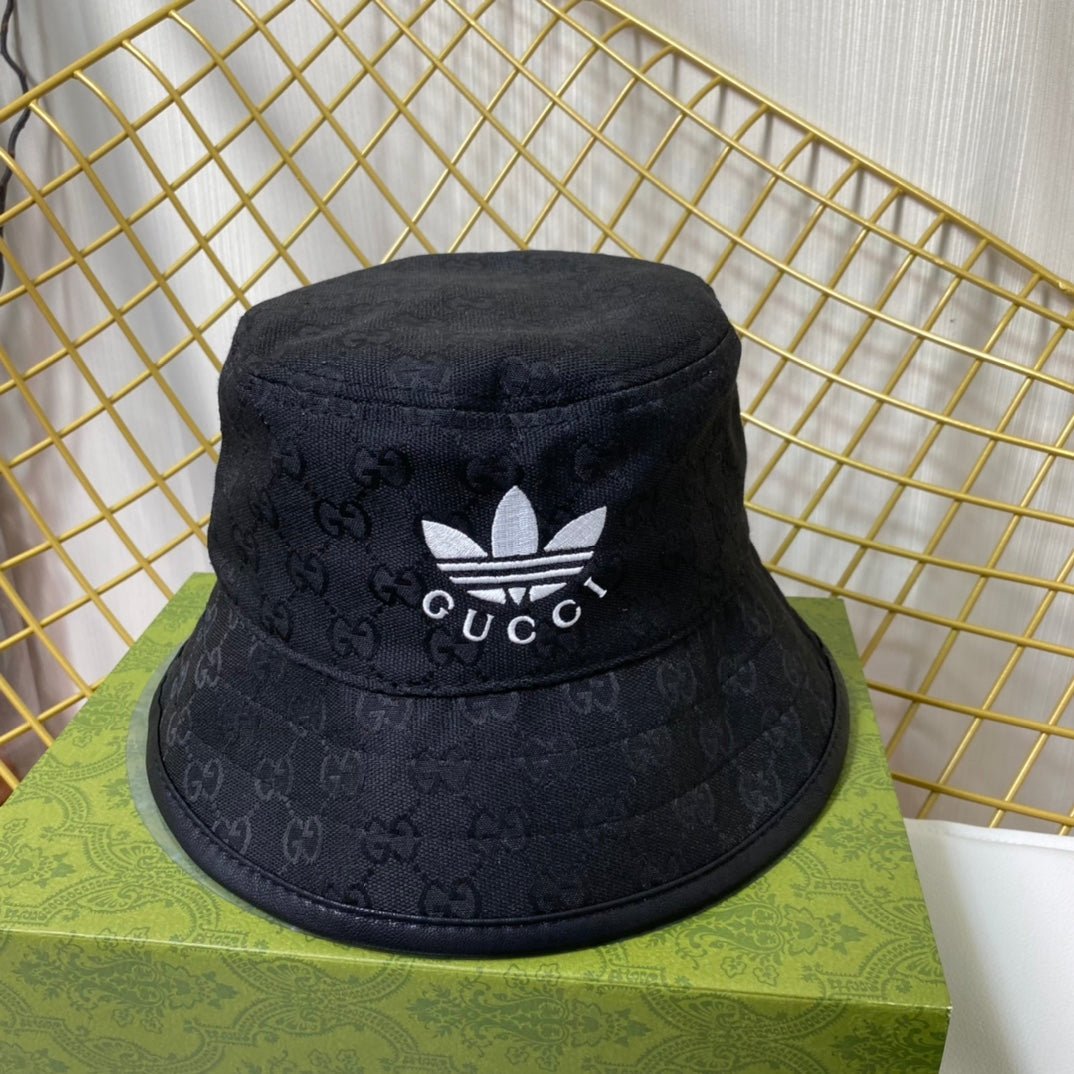 Gucci x Adidas Joint Monogram Embroidered Bucket Hat - Serene