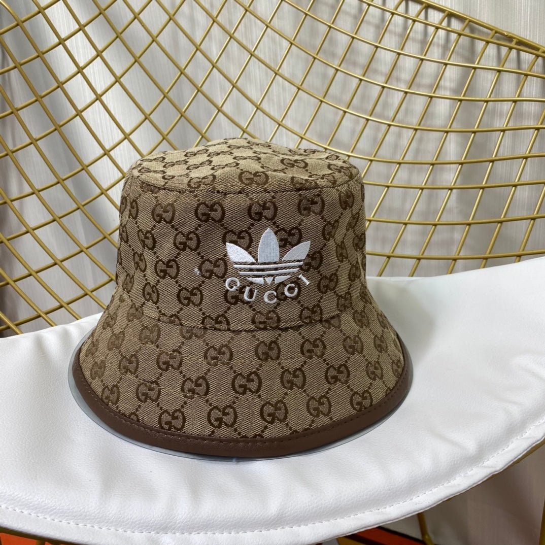 Gucci x Adidas Joint Monogram Embroidered Bucket Hat - Serene