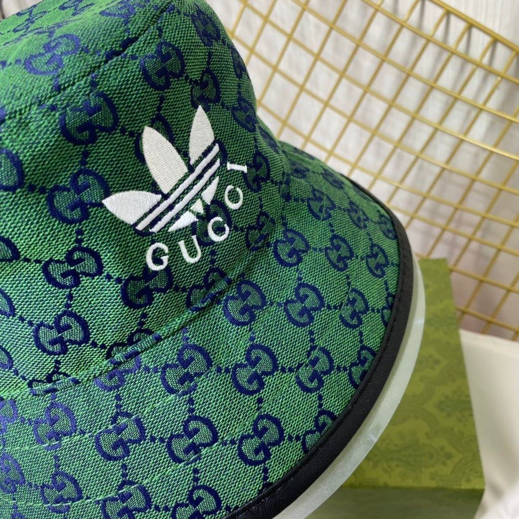 Gucci x Adidas Joint Monogram Embroidered Bucket Hat - Serene