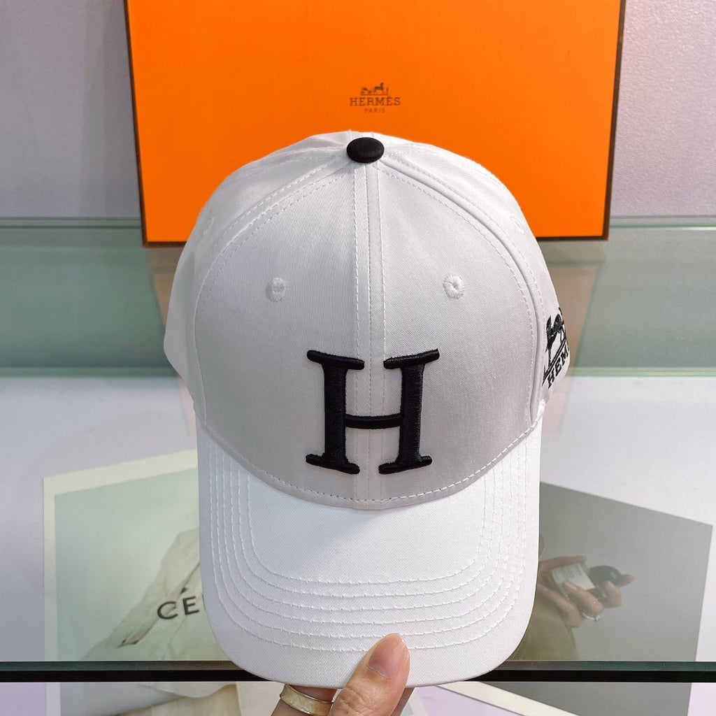 Hermès H Embroidered Cotton Baseball Cap - Serene