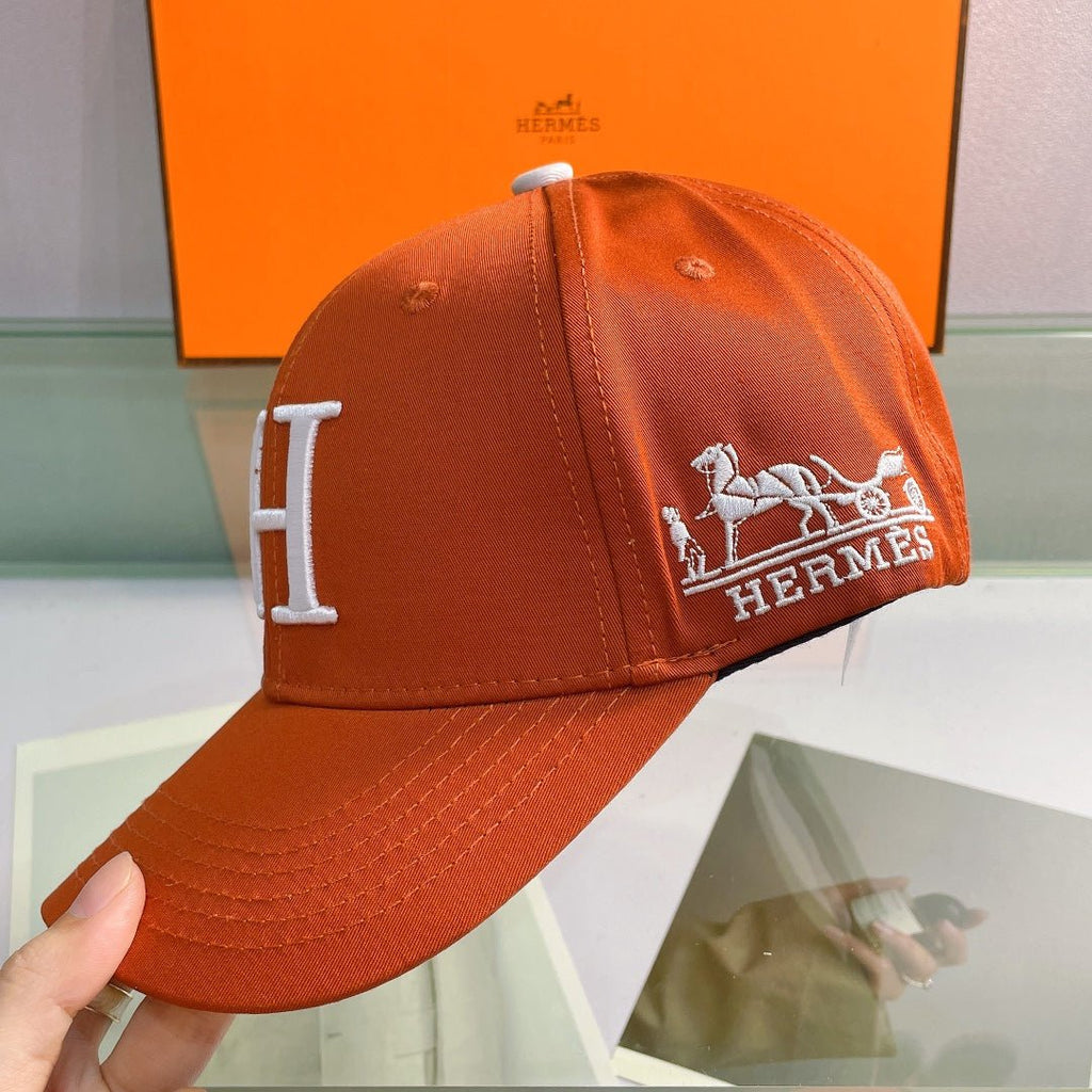 Hermès H Embroidered Cotton Baseball Cap - Serene