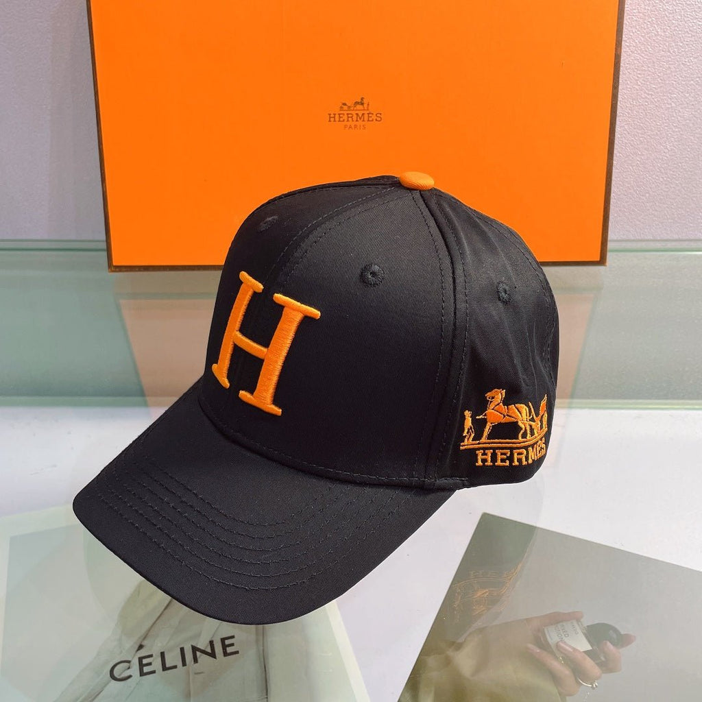 Hermès H Embroidered Cotton Baseball Cap - Serene