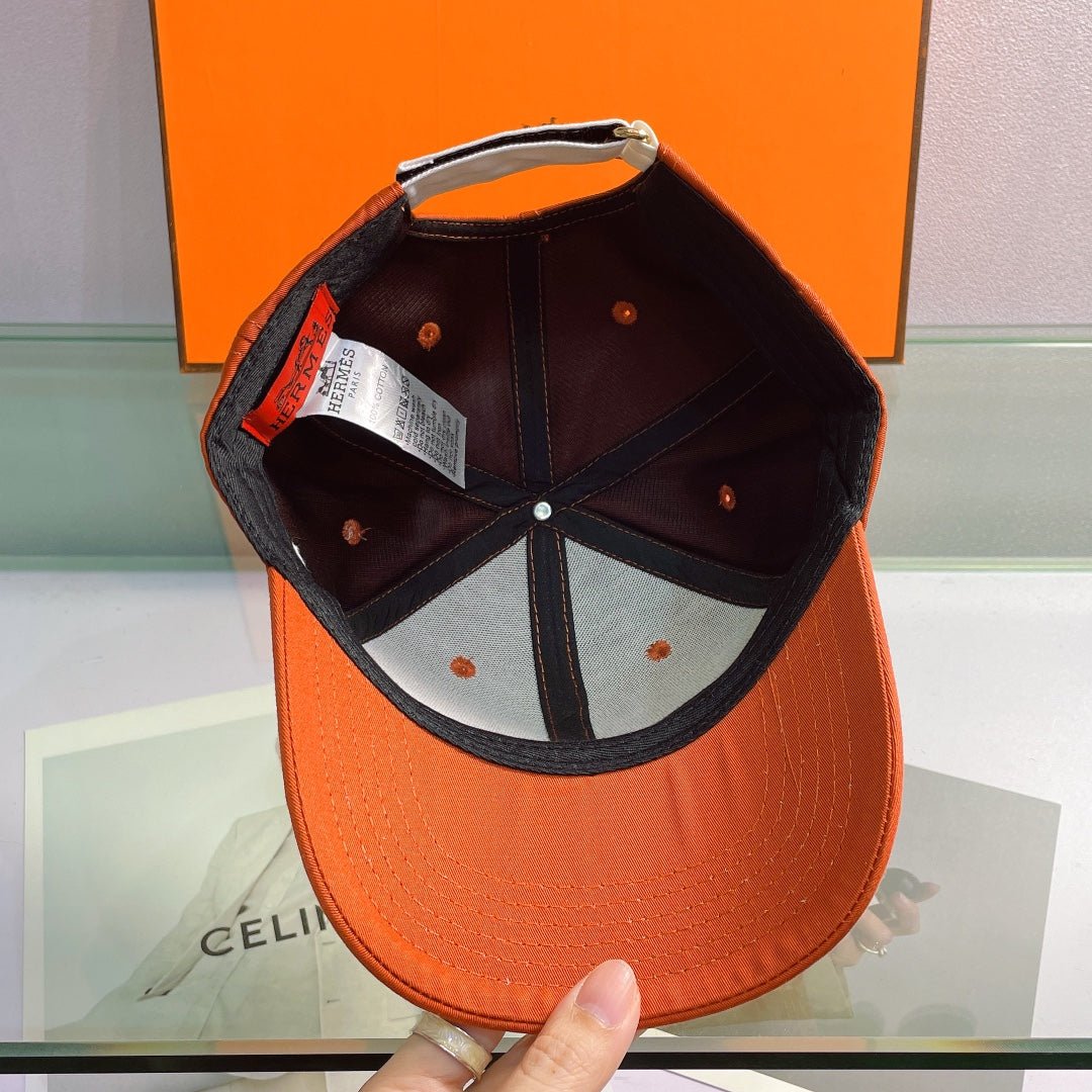Hermès H Embroidered Cotton Baseball Cap - Serene