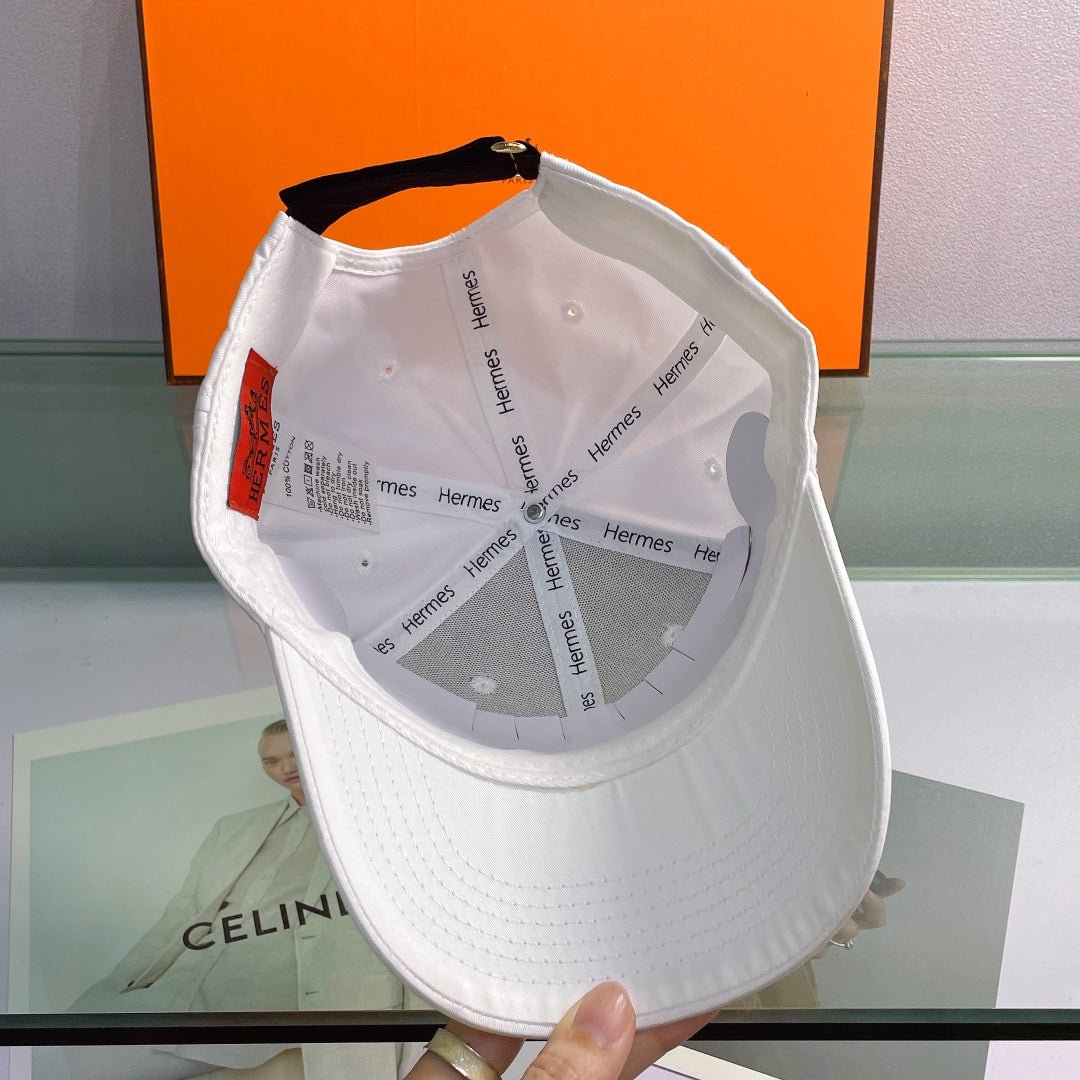 Hermès H Embroidered Cotton Baseball Cap - Serene