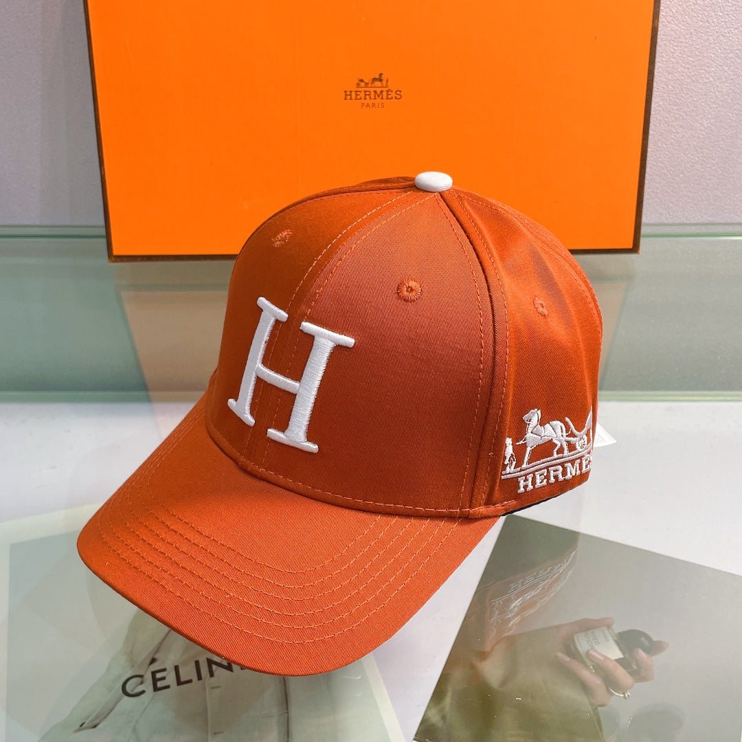 Hermès H Embroidered Cotton Baseball Cap - Serene