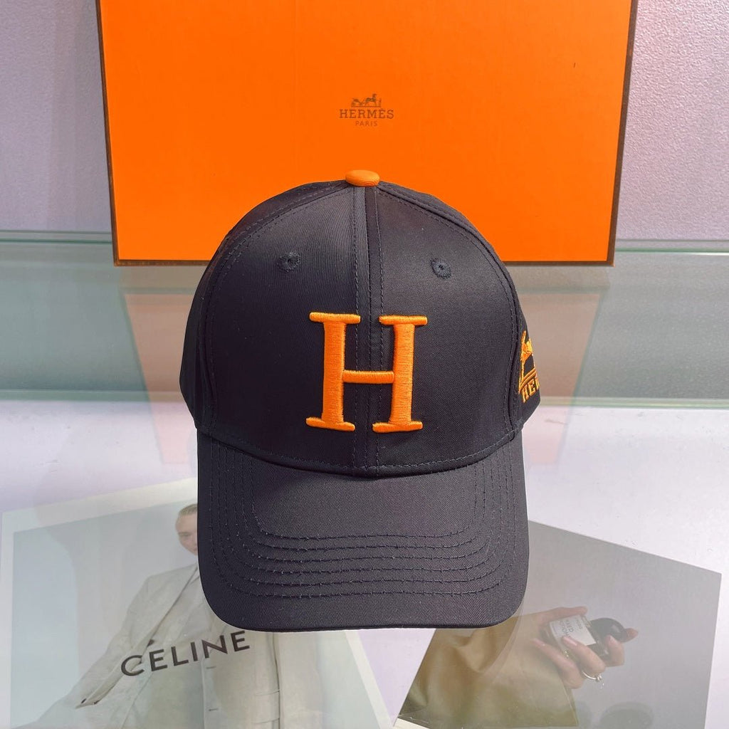 Hermès H Embroidered Cotton Baseball Cap - Serene