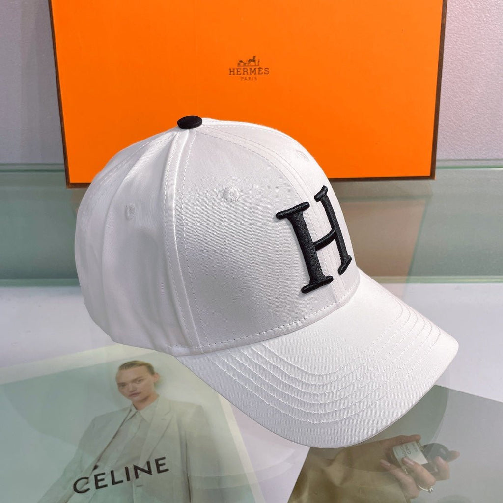 Hermès H Embroidered Cotton Baseball Cap - Serene