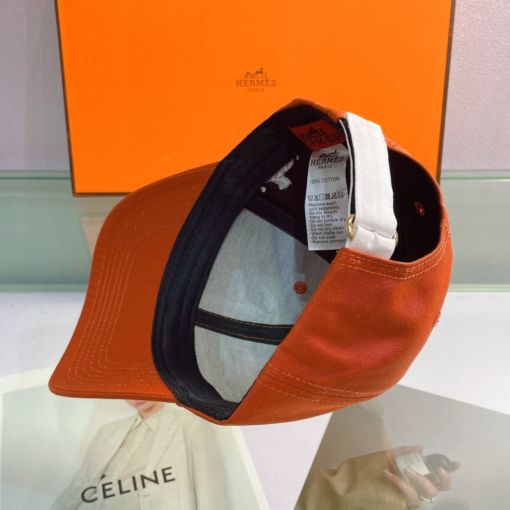 Hermès H Embroidered Cotton Baseball Cap - Serene