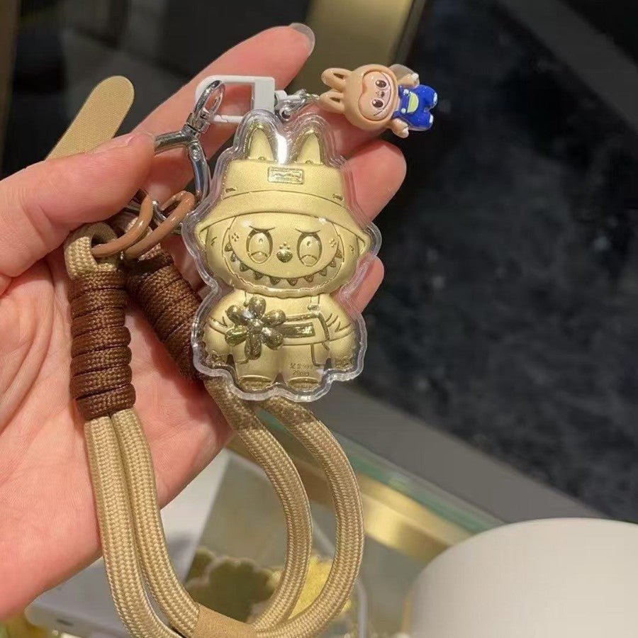 Labubu Golden Fortune Metal Tassel Keychain - Serene