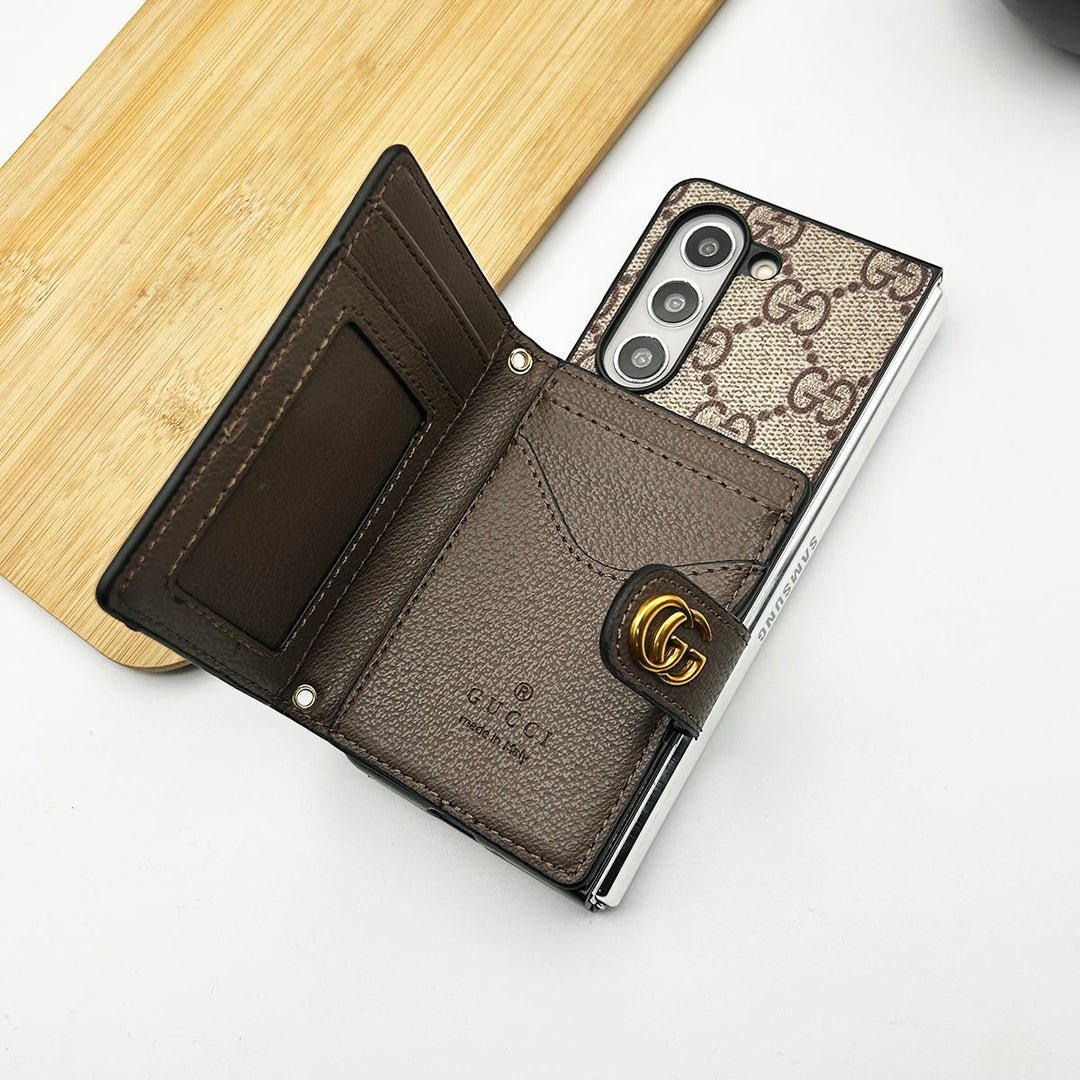 Leather Gucci Samsung Galaxy Z Fold 7 Case – Premium Luxury Fold Cover - Serene