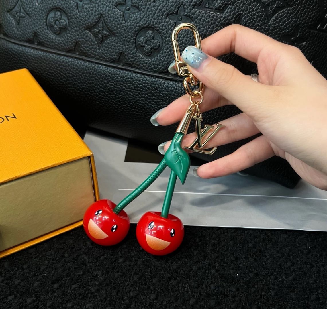Louis Vuitton Cherry Monogram Bag Charm Keychain - Serene
