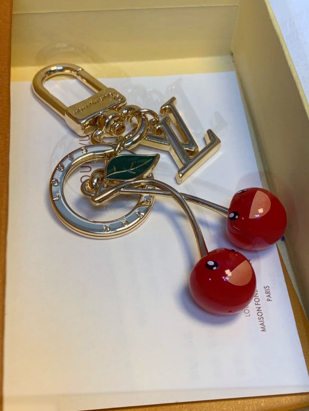 Louis Vuitton Cherry Monogram Bag Charm Keychain - Serene