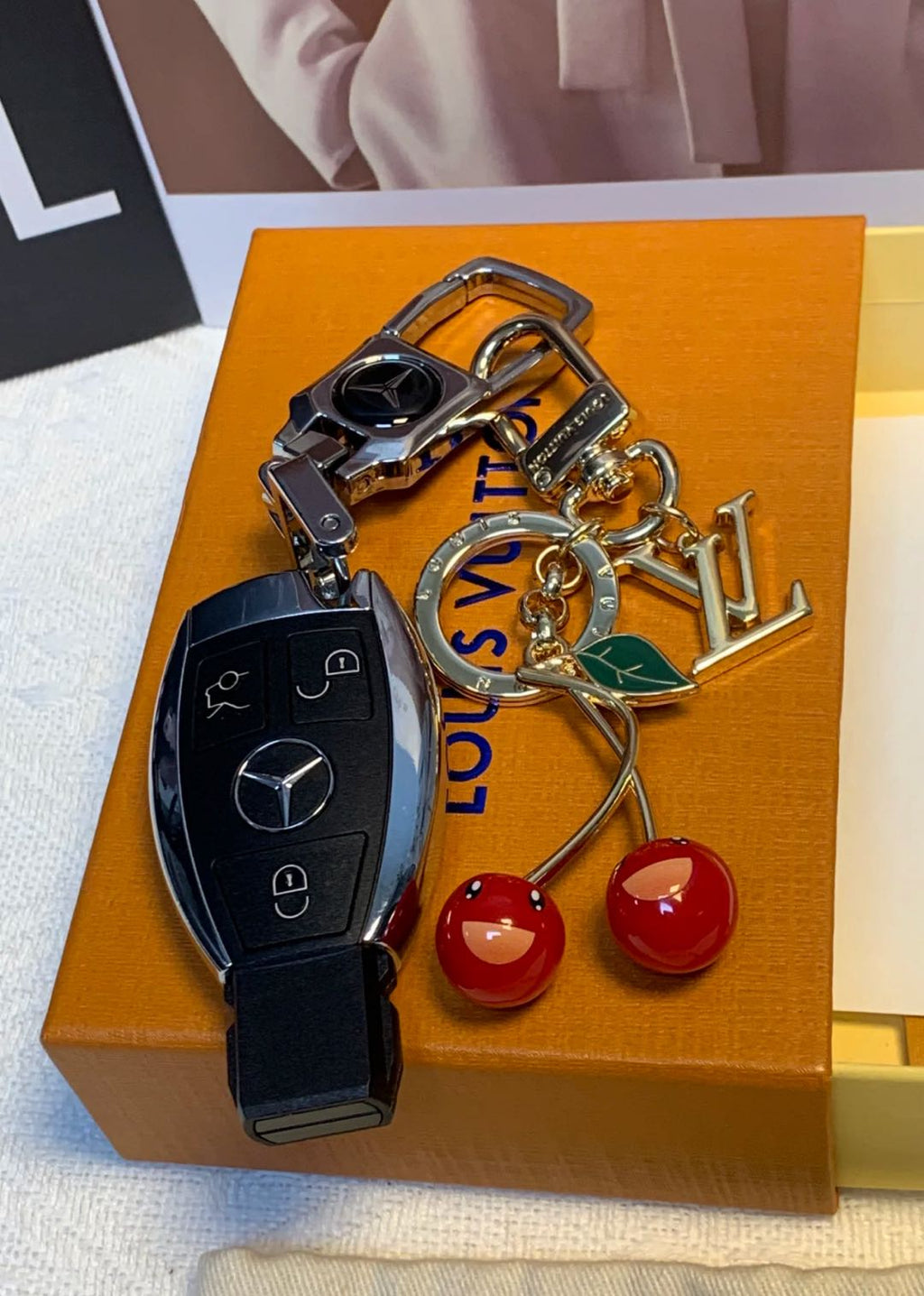 Louis Vuitton Cherry Monogram Bag Charm Keychain - Serene
