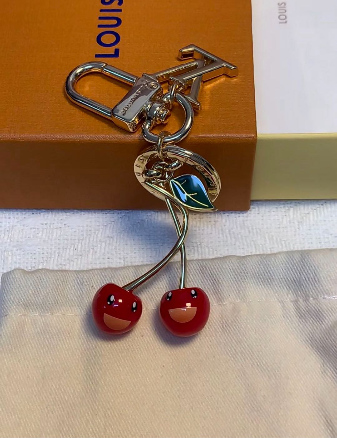 Louis Vuitton Cherry Monogram Bag Charm Keychain - Serene