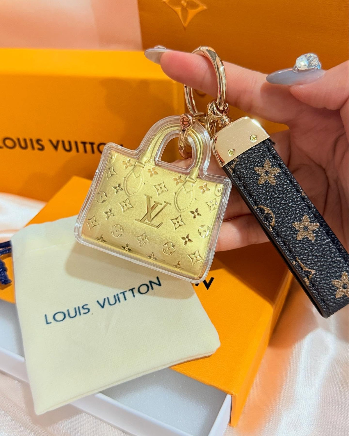 Louis Vuitton Gold Mini Bag Keychain - Serene