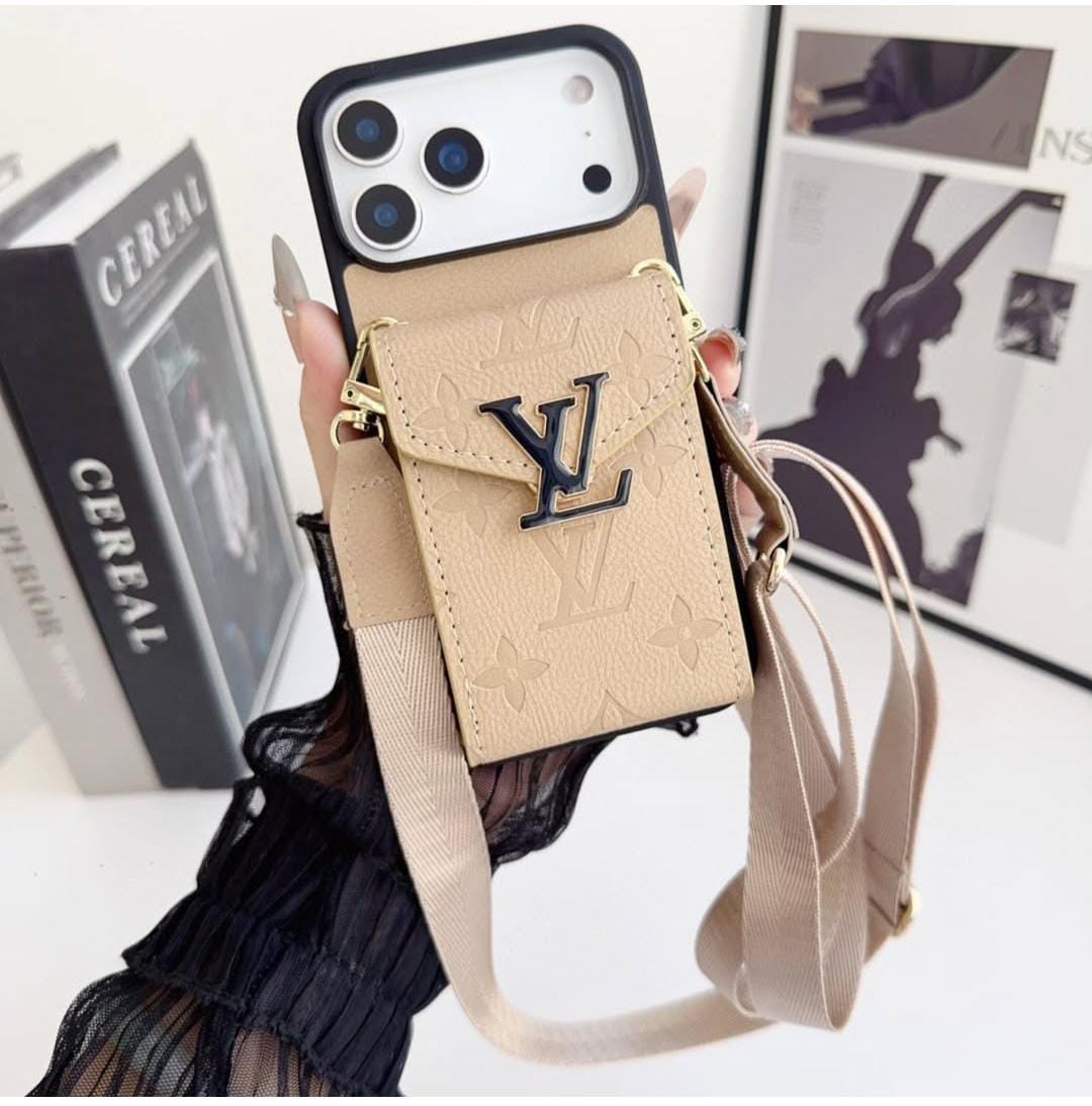 Louis Vuitton iPhone 18 Pro Card Holder Case – Luxury Designer Wallet Cover - Serene