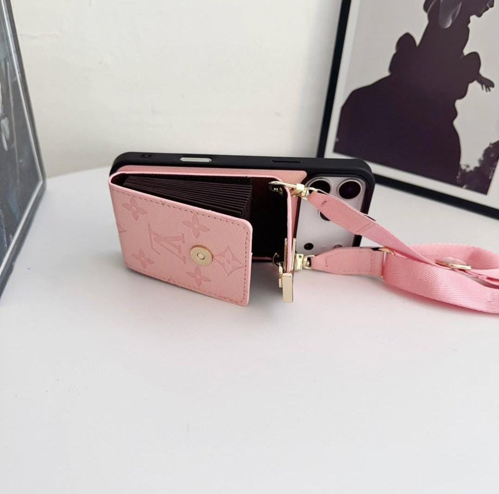 Louis Vuitton iPhone 18 Pro Card Holder Case – Luxury Designer Wallet Cover - Serene