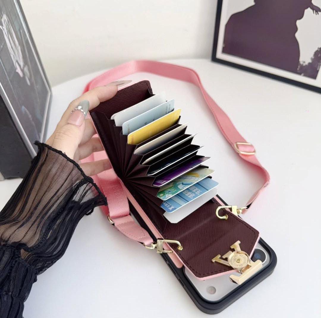 Louis Vuitton iPhone 18 Pro Card Holder Case – Luxury Designer Wallet Cover - Serene
