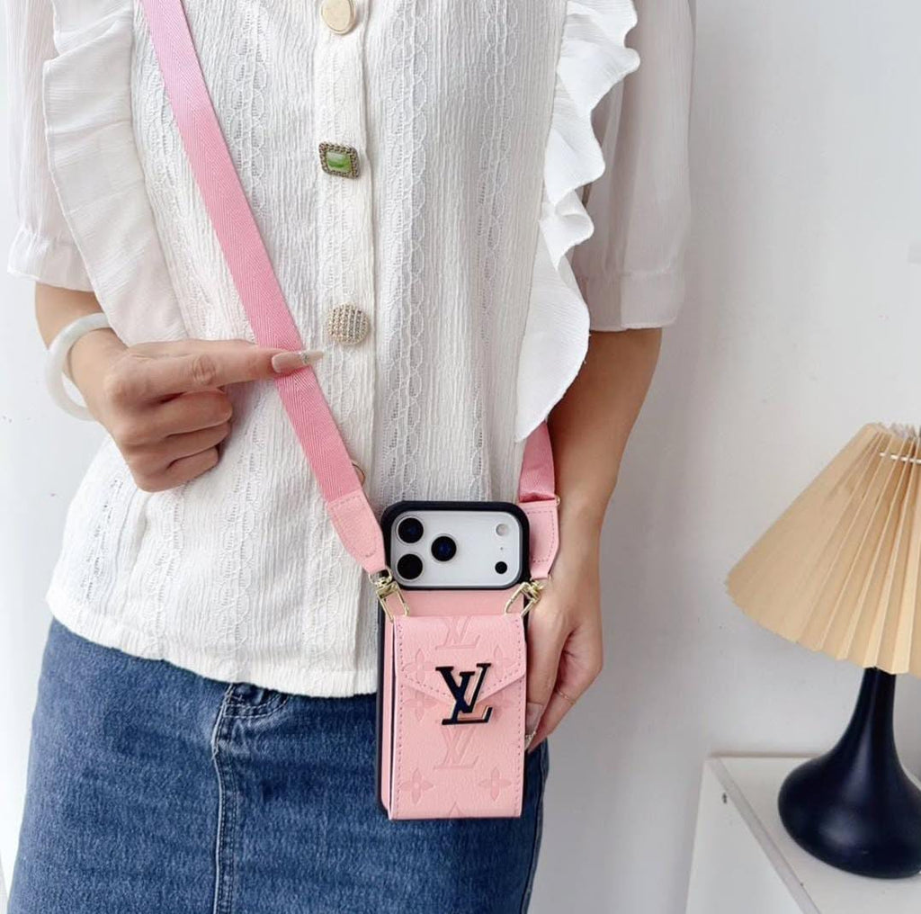 Louis Vuitton iPhone 18 Pro Card Holder Case – Luxury Designer Wallet Cover - Serene