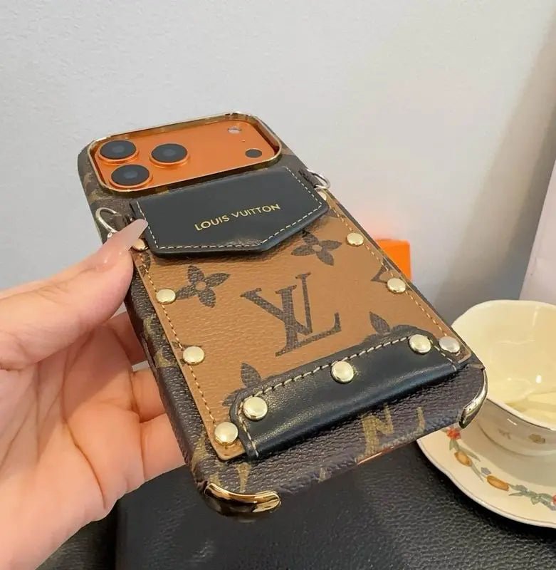 Louis Vuitton iPhone 18 Pro Case Crossbody – LV Strap Wallet Cover - Serene