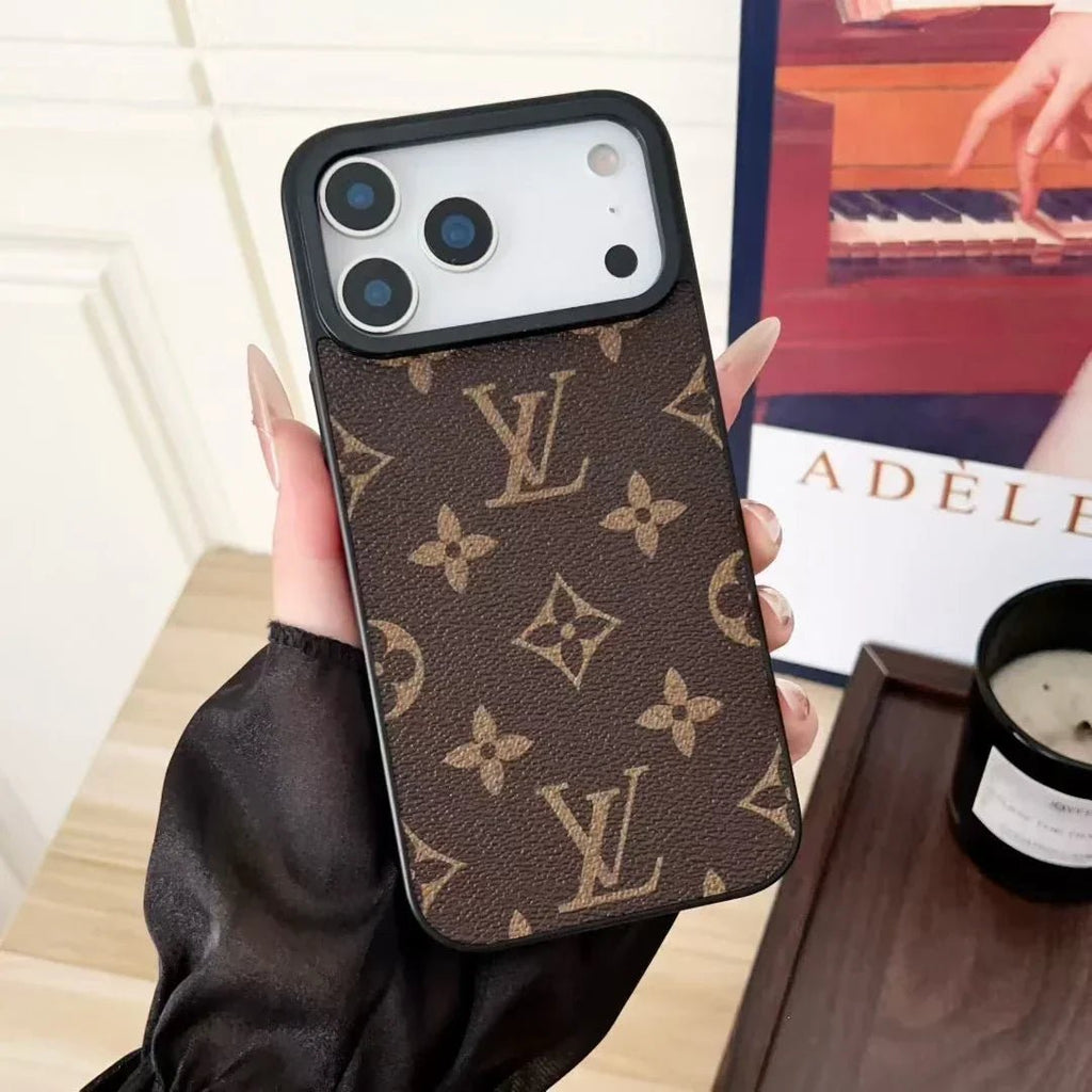 Louis Vuitton iPhone 18 Pro Case – Dark Classic Monogram & Damier Leather - Serene