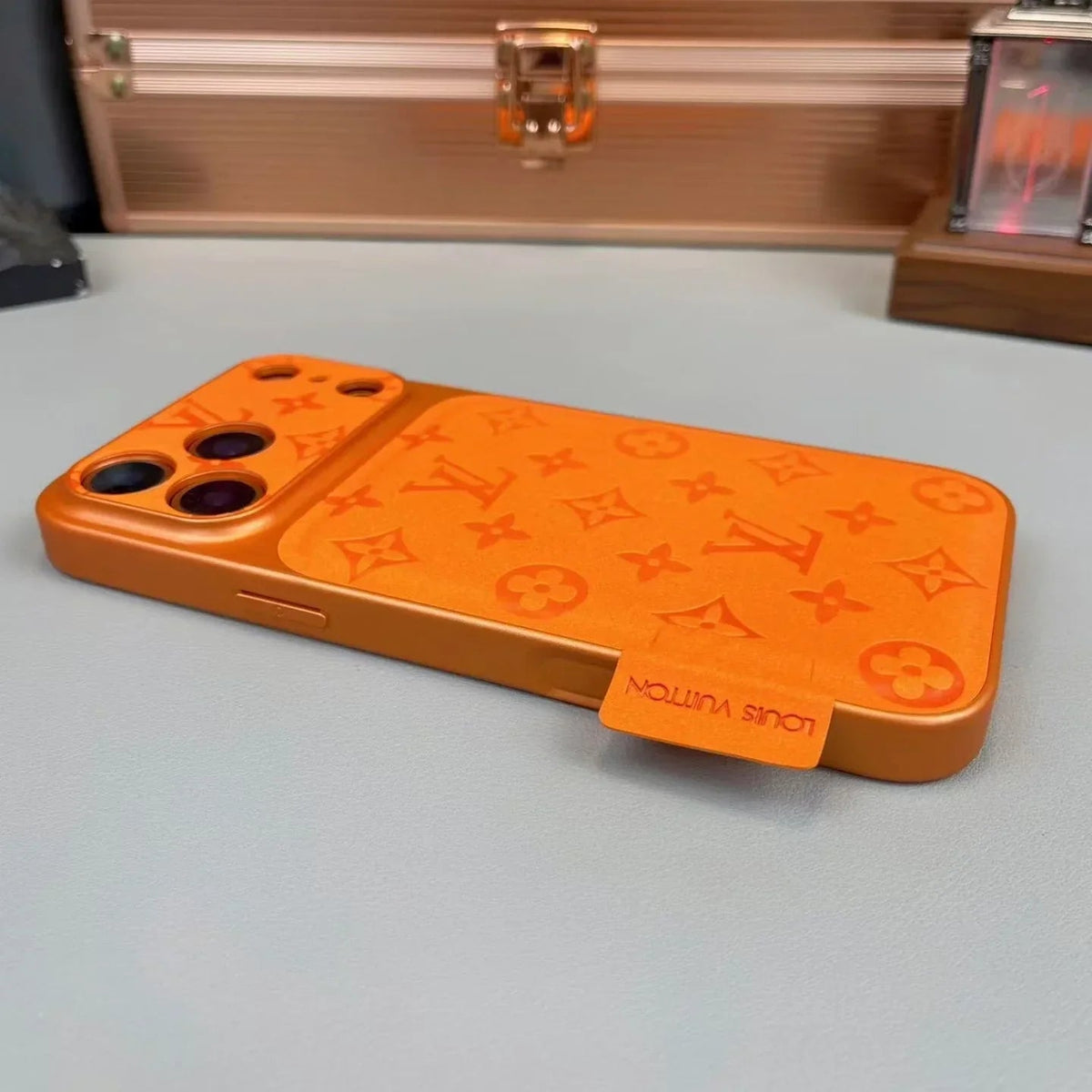 Louis Vuitton iPhone 18 Pro Case – Luxury Designer Leather Cover – Orange - Serene