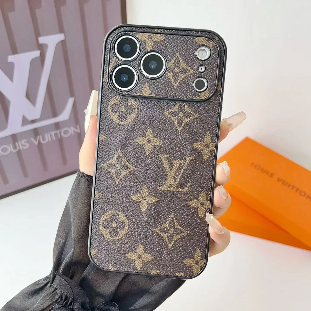Louis Vuitton iPhone 18 Pro Case MagSafe – Classic Monogram Leather Brown - Serene