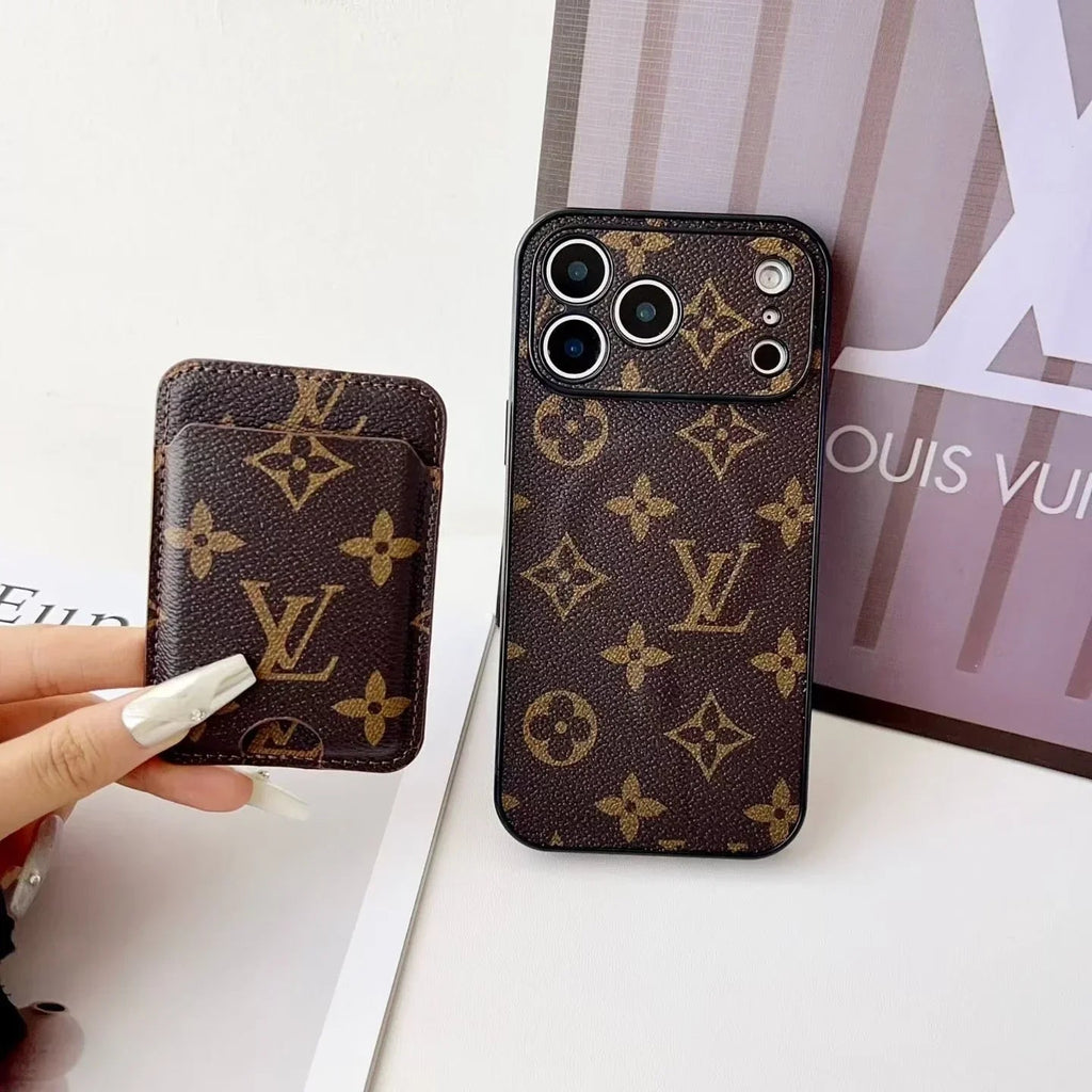 Louis Vuitton iPhone 18 Pro Case MagSafe – Classic Monogram Leather Dark - Serene