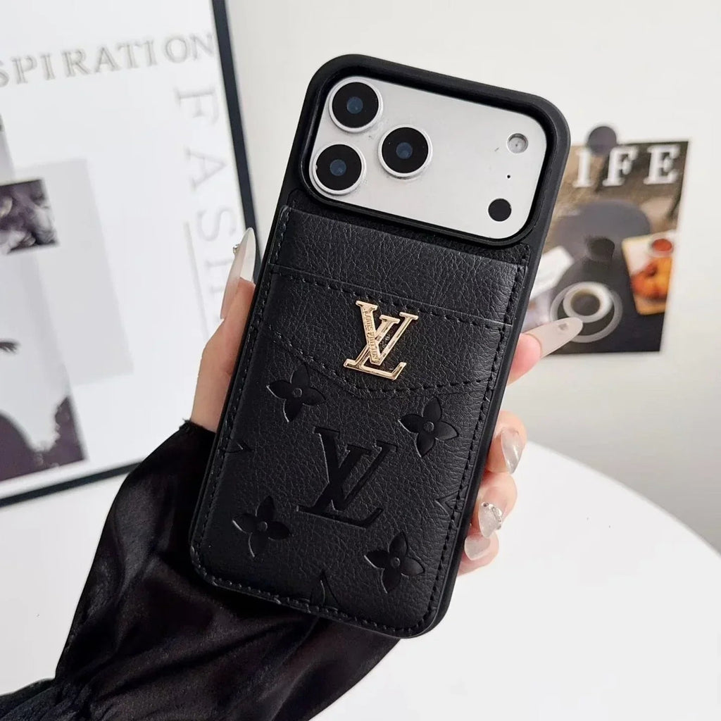 Louis Vuitton iPhone 18 Pro Case with Card Holder – Classic Monogram Leather - Serene