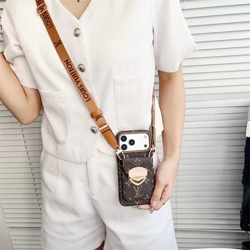 Louis Vuitton iPhone 18 Pro Case With Strap – Luxury Designer Crossbody Cover - Serene