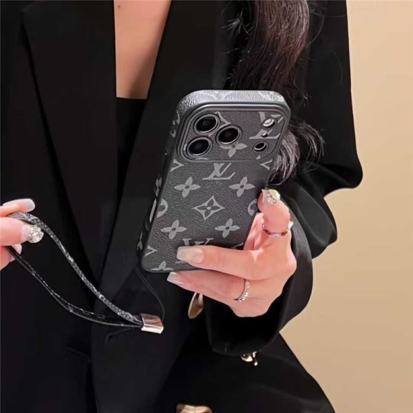 Louis Vuitton iPhone 18 Pro Case with Strap – Luxury Monogram Designer Cover - Serene