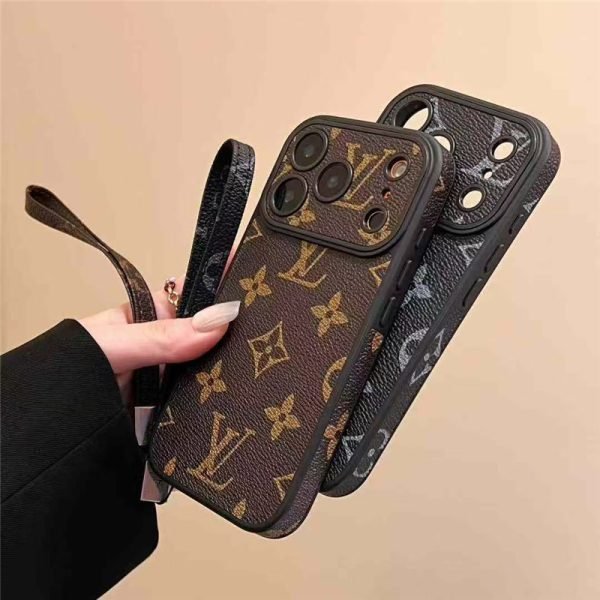 Louis Vuitton iPhone 18 Pro Case with Strap – Luxury Monogram Designer Cover - Serene