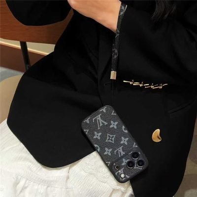 Louis Vuitton iPhone 18 Pro Case with Strap – Luxury Monogram Designer Cover - Serene