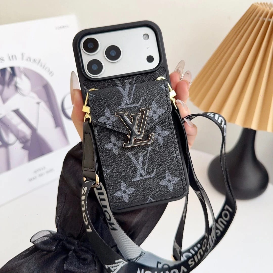 Louis Vuitton iPhone 18 Pro Wallet Card Holder Case – Luxury Designer Cover - Serene