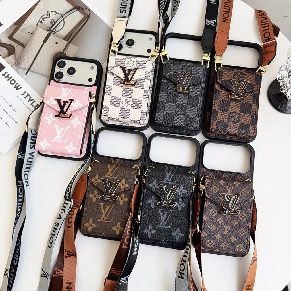 Louis Vuitton iPhone 18 Pro Wallet Card Holder Case – Luxury Designer Cover - Serene
