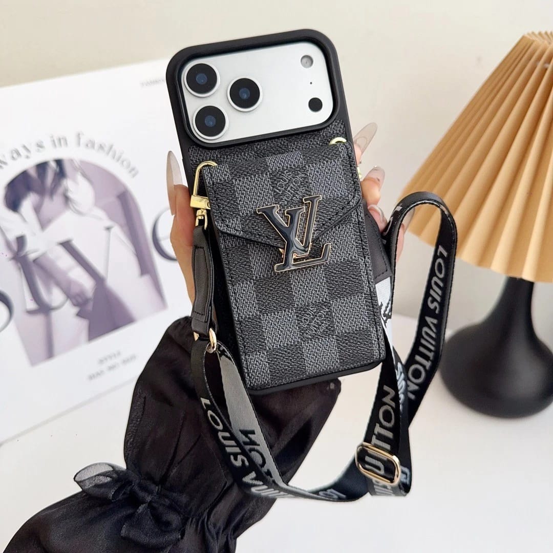 Louis Vuitton iPhone 18 Pro Wallet Card Holder Case – Luxury Designer Cover - Serene