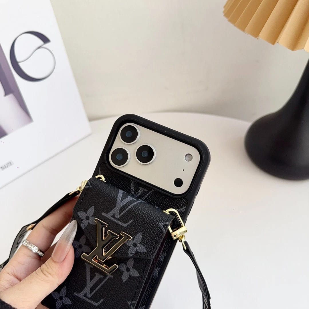 Louis Vuitton iPhone 18 Pro Wallet Card Holder Case – Luxury Designer Cover - Serene