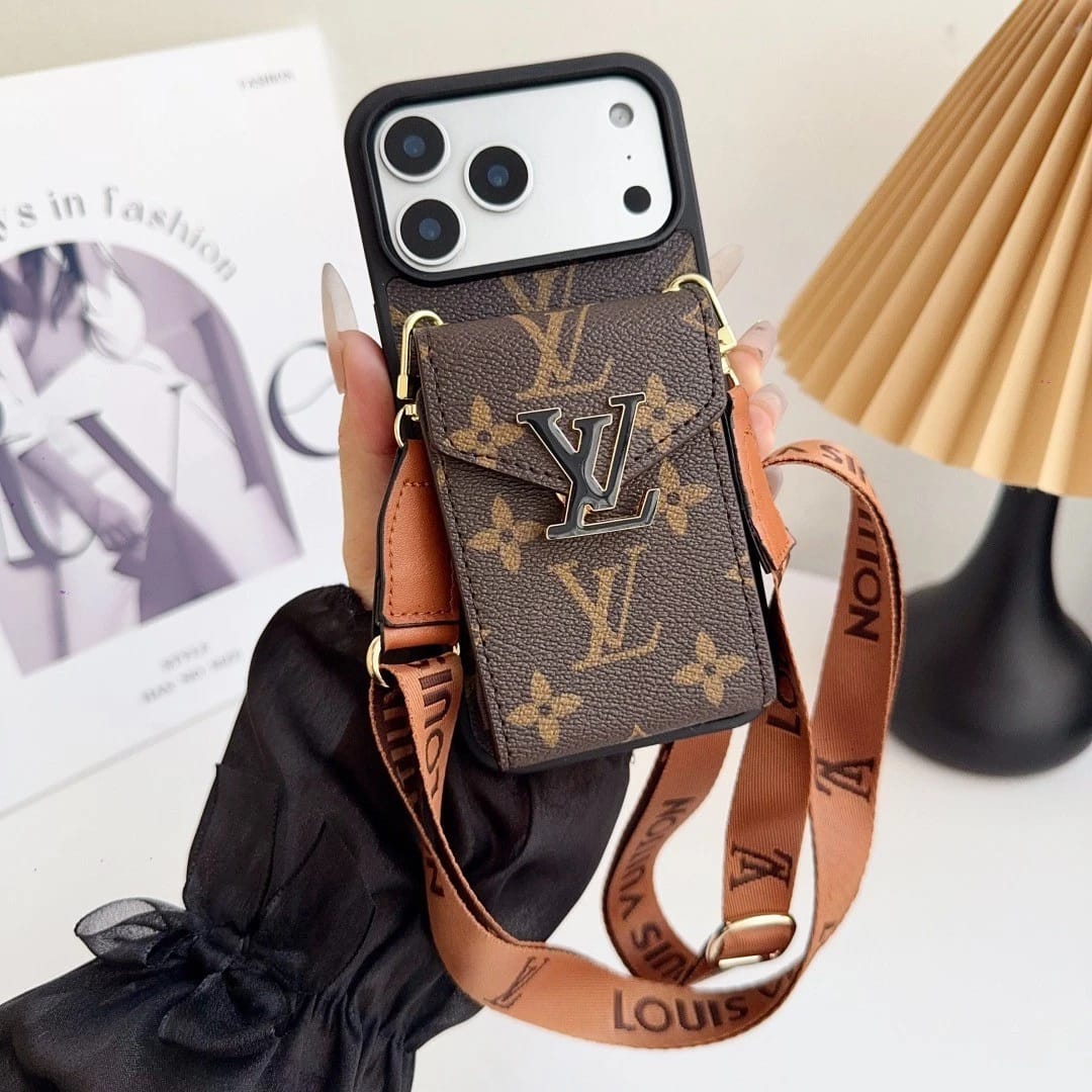 Louis Vuitton iPhone 18 Pro Wallet Card Holder Case – Luxury Designer Cover - Serene
