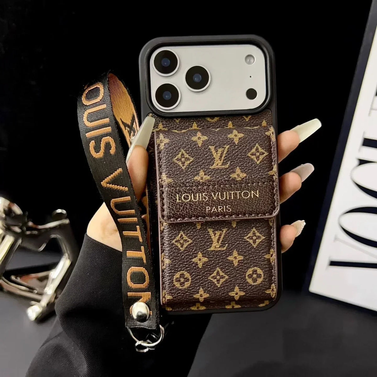 Louis Vuitton iPhone 18 Pro Wallet Case With Strap – Small Monogram Leather - Serene