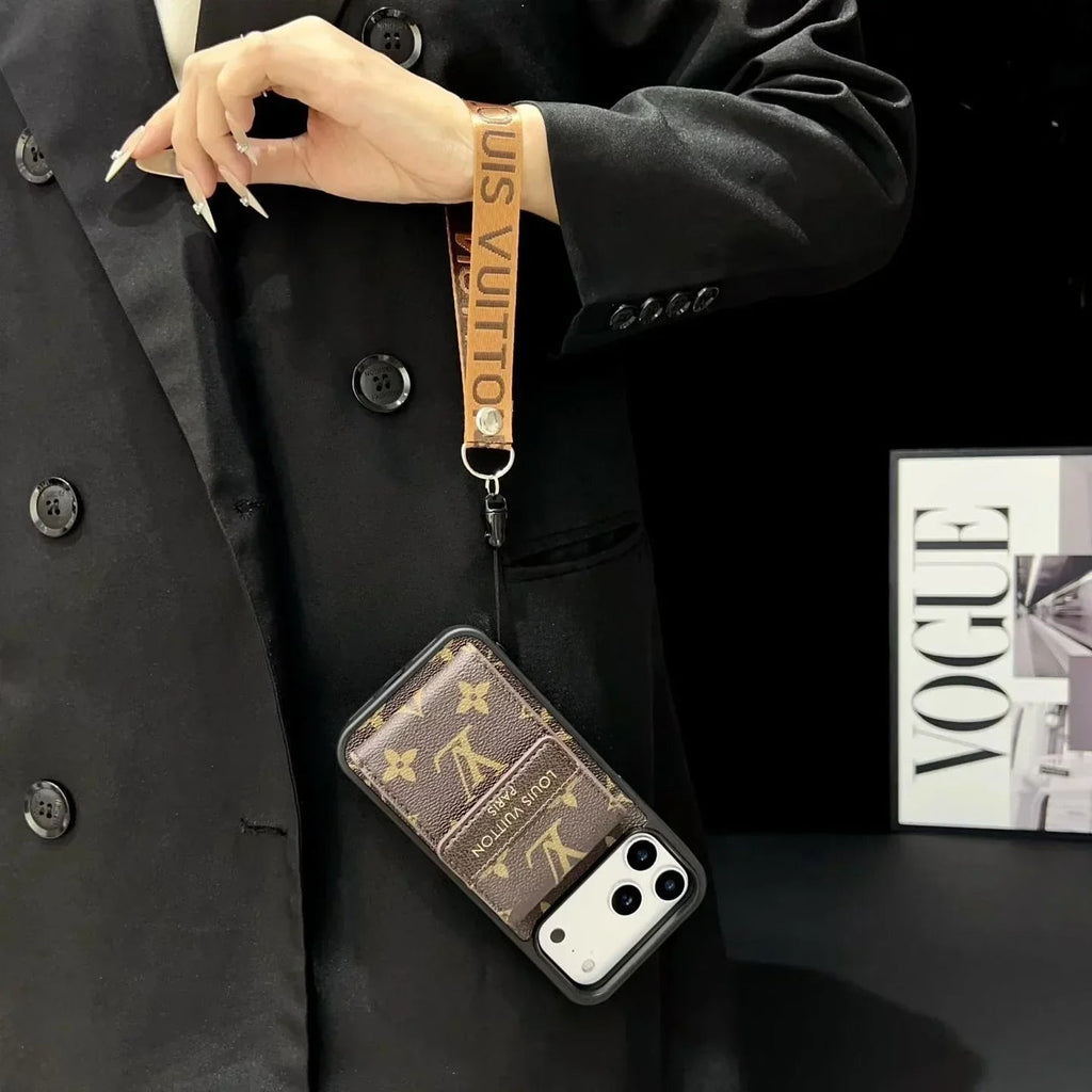 Louis Vuitton iPhone 18 Pro Wallet Case With Strap – Small Monogram Leather - Serene