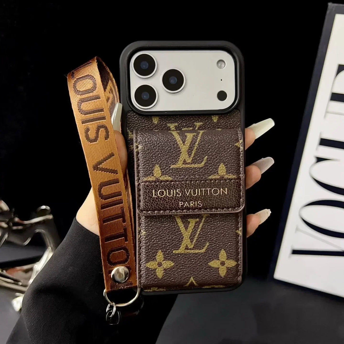 Louis Vuitton iPhone 18 Pro Wallet Case With Strap – Small Monogram Leather - Serene